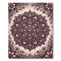 Ornate Dusty Rose Floral Mandala Rug