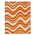 Vintage Mid Century Orange Wavy Stripe Rug