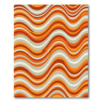 Vintage Mid Century Orange Wavy Stripe Rug