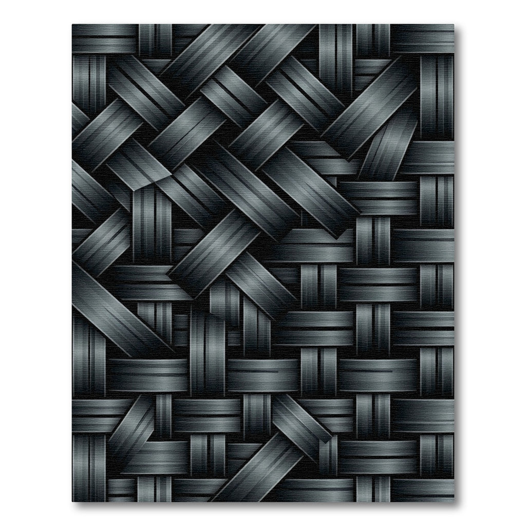 Overlapping Matte Black Weave Rug