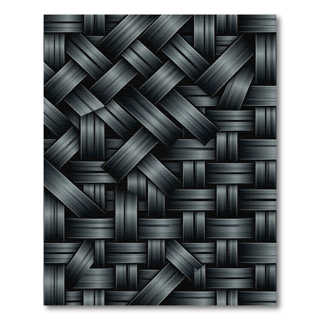Overlapping Matte Black Weave Rug