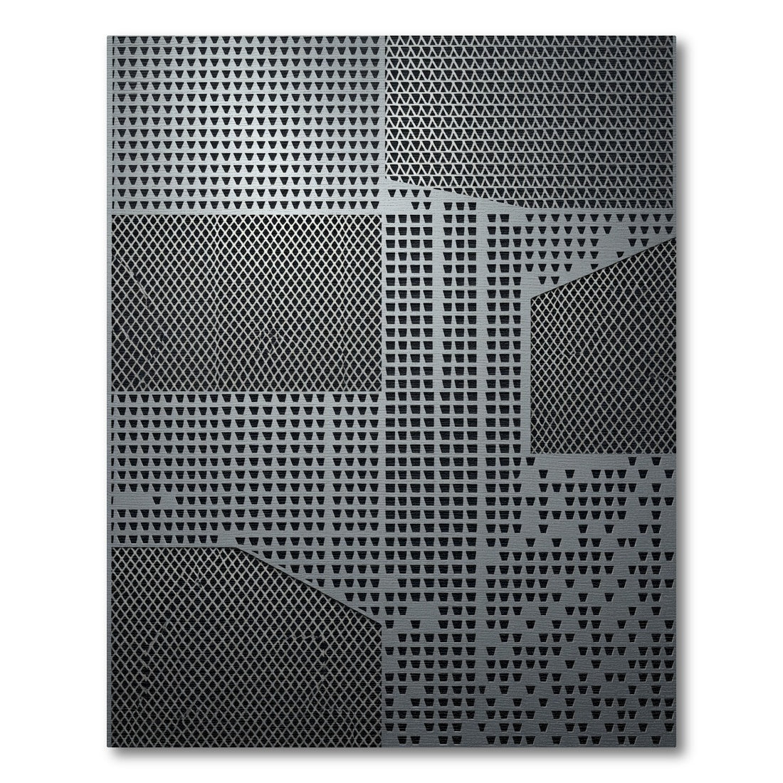 Geometric Silver Perforated Tessellations Rug