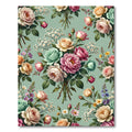 Vintage Pastel Rose Bouquet Collection Rug