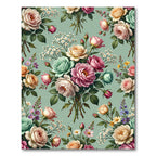 Vintage Pastel Rose Bouquet Collection Rug