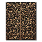 Golden Floral Tree Branch Arrangement Rug