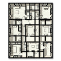 Monochromatic Modern Geometric Grid Rug