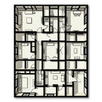 Monochromatic Modern Geometric Grid Rug