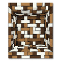 Chocolate White Woven Basket Texture Rug