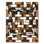 Chocolate White Woven Basket Texture Rug