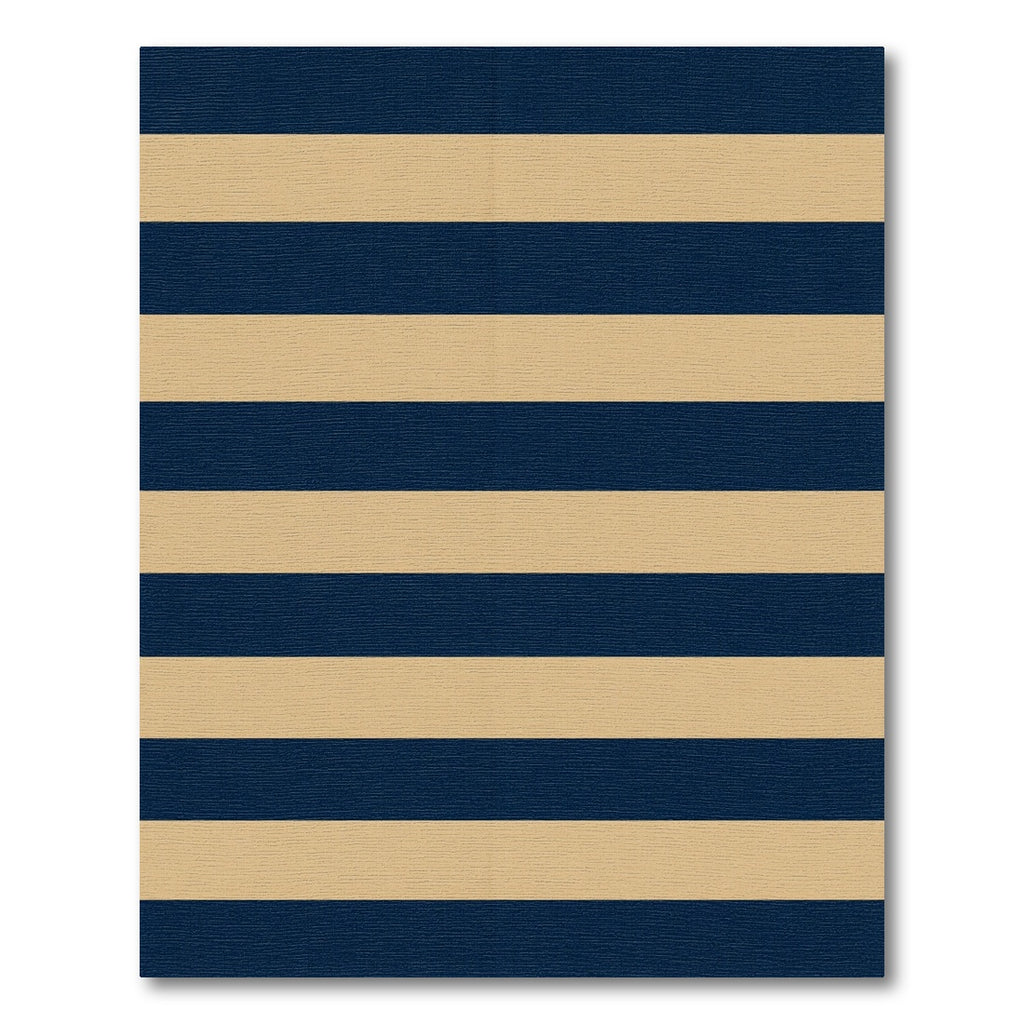 Bold Navy and Sand Striped Area Rug