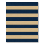 Bold Navy and Sand Striped Area Rug