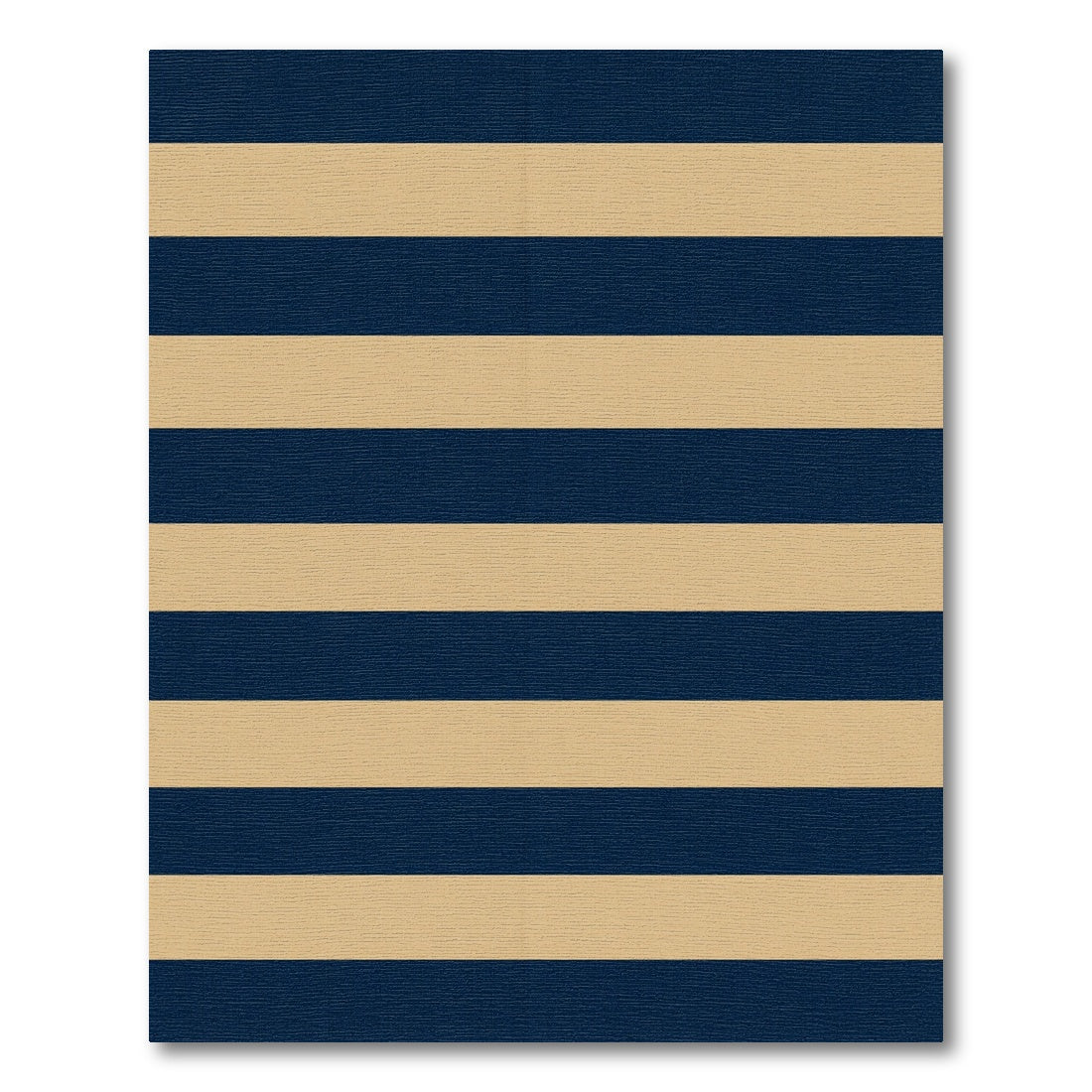 Bold Navy and Sand Striped Area Rug