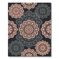 Coral And Gray Lace Medallion Medley Rug