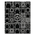 Ornate Swagged Drapes Sunburst Frame Rug