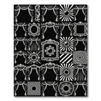 Ornate Swagged Drapes Sunburst Frame Rug