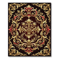 Ornate Gold Red Scrollwork Rug