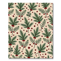 Green Pine Sprigs Red Berries Harmony Rug