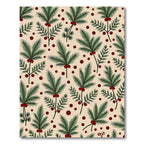 Green Pine Sprigs Red Berries Harmony Rug