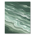Serene Sage Green Flowing Abstract Wave Rug