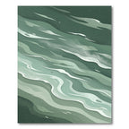 Serene Sage Green Flowing Abstract Wave Rug