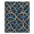 Interlocking Silver Azure Geometric Ribbon Rug