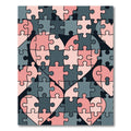Pink and Charcoal Interlocking Heart Puzzle Rug
