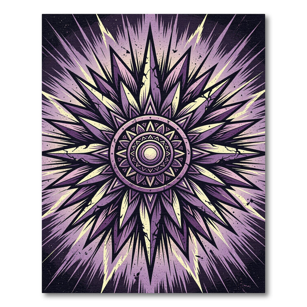 Radiant Purple Star Burst Geometric Rug