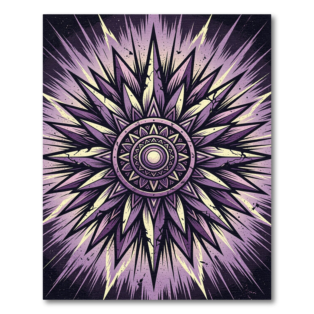 Radiant Purple Star Burst Geometric Rug