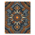 Geometric Golden Sun Celestial Art Rug