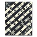 Monochrome Paw Striped Graphic Rug