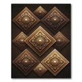 Metallic Bronze Compass Diamond Tile Rug
