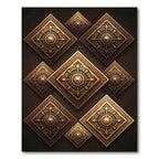 Metallic Bronze Compass Diamond Tile Rug