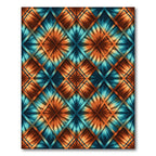 Amber Teal Tie Dye Diamond Rug