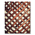 Rustic Earthy Lattice Grid Rug