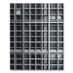 Modern Monochrome Grid Architectural Sculpture Rug