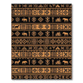 Earthy Black Terracotta Tribal Ornament Rug