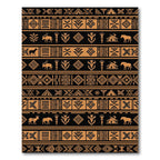 Earthy Black Terracotta Tribal Ornament Rug