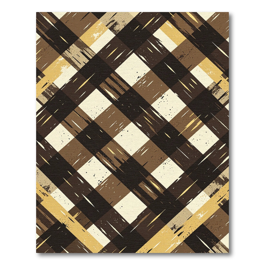 Neutral Textured Brown Plaid Checkered Rug