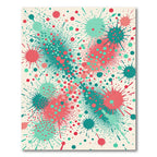 Teal Coral Splatter Dot Burst Rug