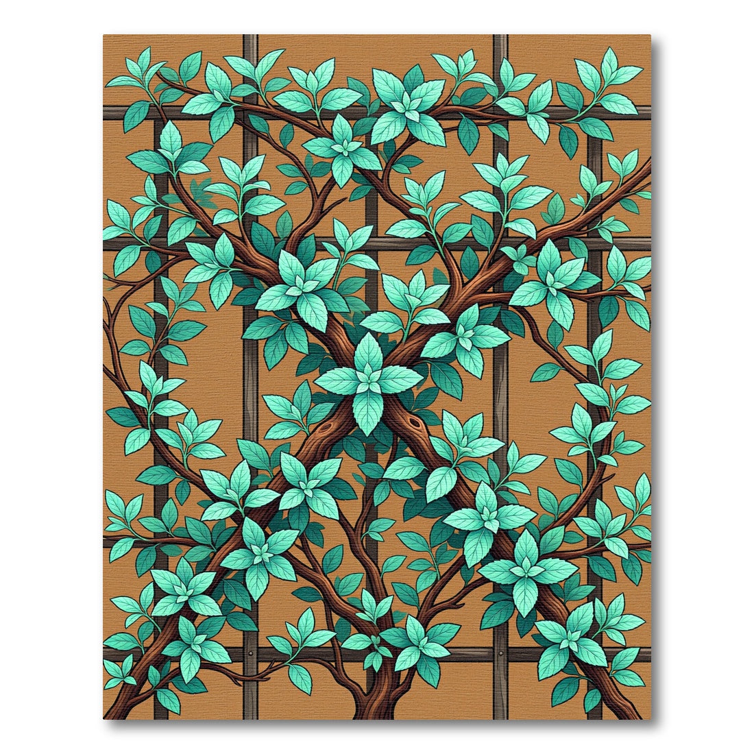 Lush Mint Foliage Trellis Ivy Rug