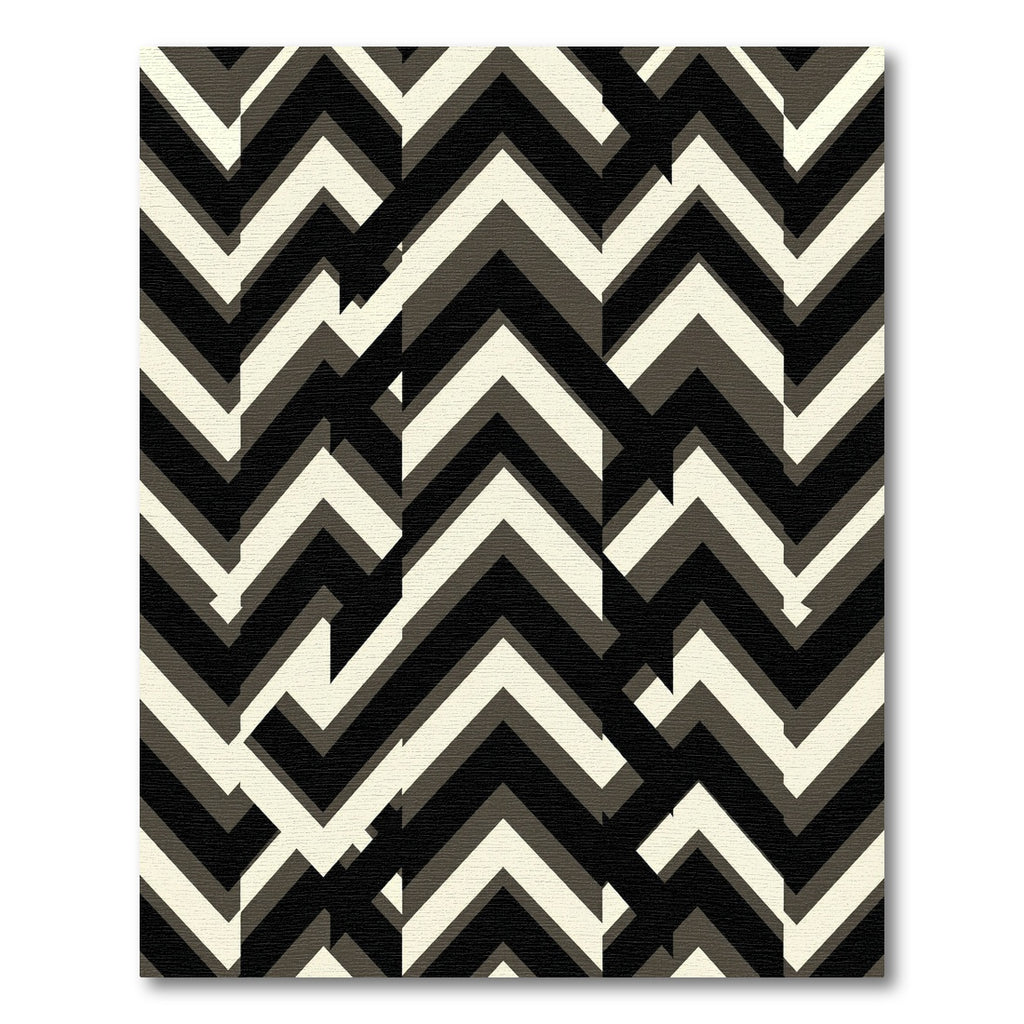 Modern Black White Chevron Zigzag Rug