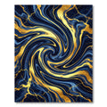 Luxury Navy Marble Golden Swirl Rug