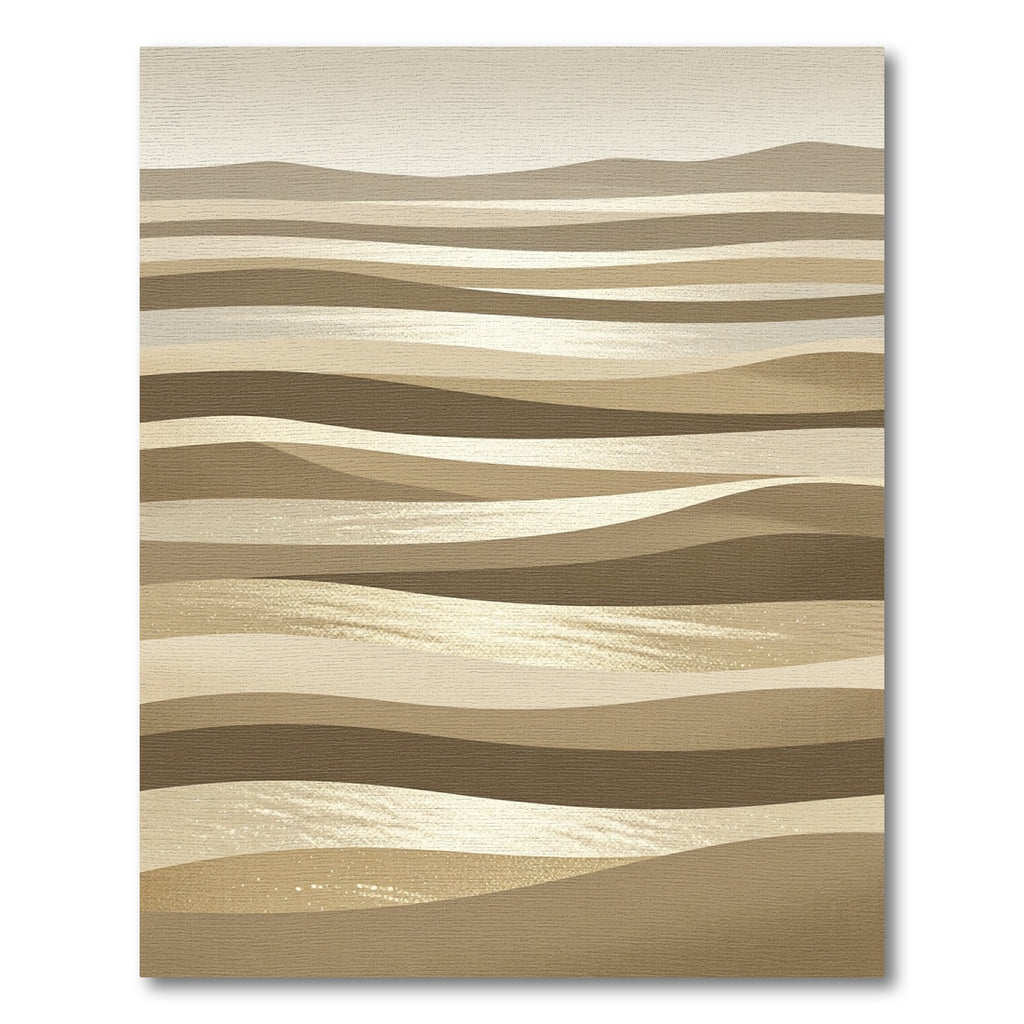 Golden Horizon Layered Wave Rug