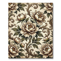 Antique Cream Floral Scrollwork Rug
