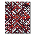 Sharp Crimson Geometric Interlocking Arrow Art Rug