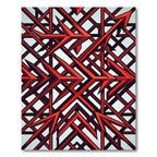 Sharp Crimson Geometric Interlocking Arrow Art Rug