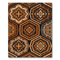 Geometric Amber Hexagon Cross Tile Rug