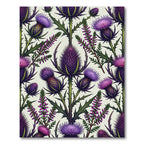 Enchanted Purple Thistle and Heather Rug