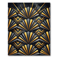 Art Deco Gold Black Fan Geometric Rug