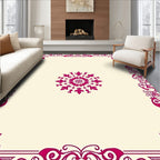 Crimson Mandala Floral Border Rug